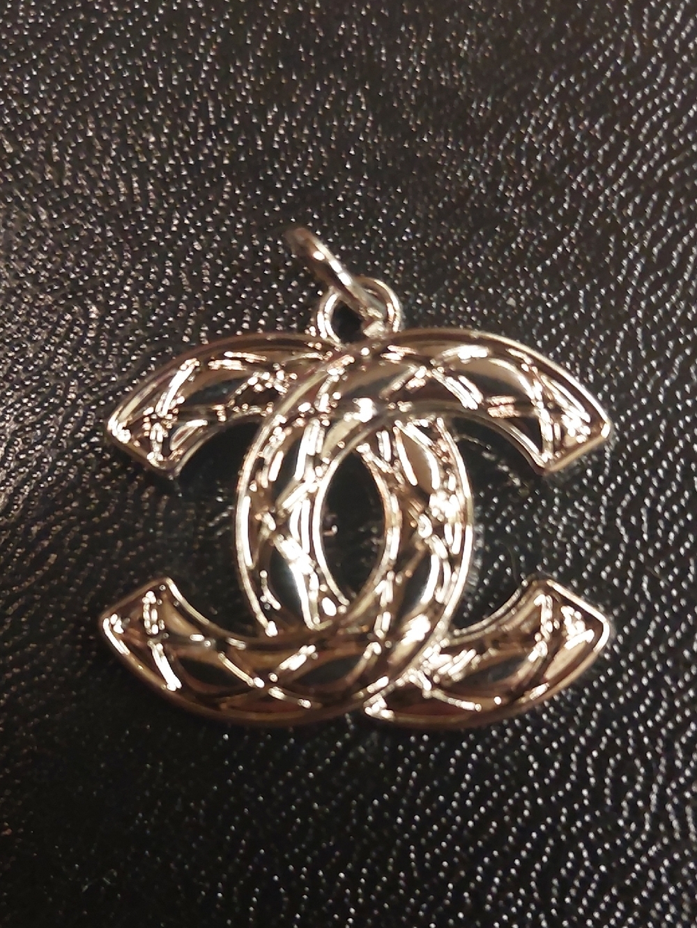CC Silver Interlocking Logo Charm Pendant